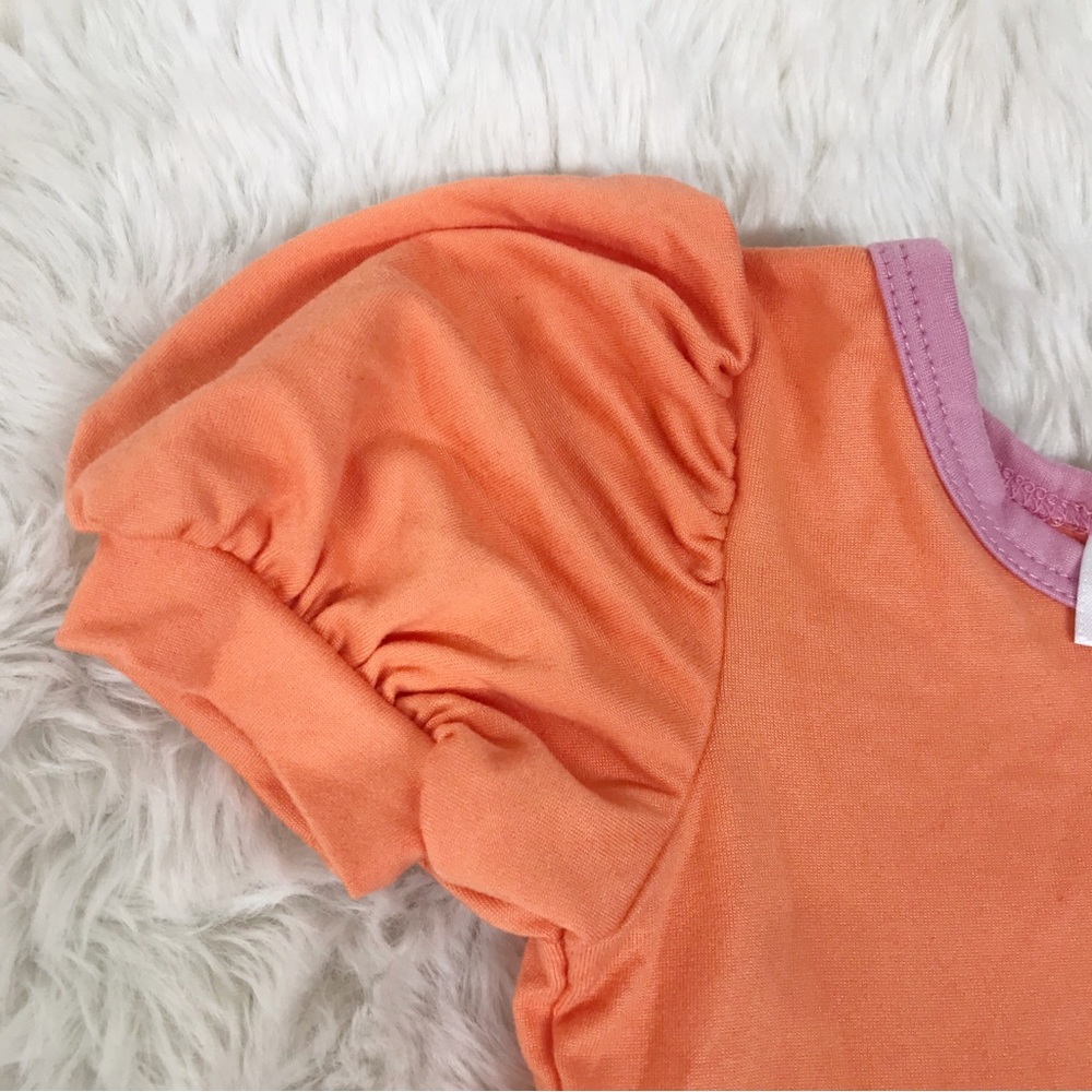 DOT DOT SMILE Baby Girl Pink Orange Tiered Dress Size‎ 6-12 Months Spring Summer - Picture 4 of 6